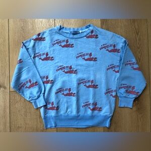 Blue Kids Sweatshirt Fresh Dinosaurs Strawberry juice